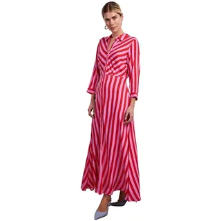 Yas Savanna Langarmkleid - Cyclamen / Stripes Bittersweet - XS
