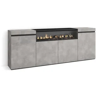 SKRAUT HOME Sideboard, Grau, Holzwerkstoff, Rechteckig, 35x75x200 cm, Wohnzimmer, Kommoden -