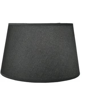 Lampenschirm Oval für E14|E27 in Leinenoptik Stoff Schwarz Skandinavisch H 26 cm