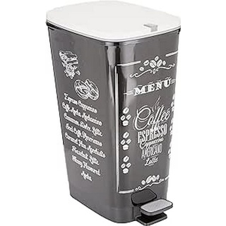 Kis Abfallbehälter Chic Coffee menu 50-60 Liter, Plastik, mehrfarbig, 29x44.5x60.5 cm