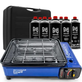 Camping Gasgrill Evergrill mit 8 Gaskartuschen (MSF-1A)
