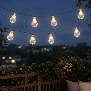 MARELIDA LED Solar Lichterkette 10 Glühbirnen 4,5m transparent
