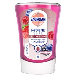 Sagrotan Seife No-Touch Brombeere und Waldfrüchte, Flüssigseife, Nachfüller, desinfiziert, 250ml