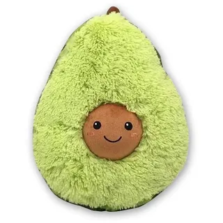 TE-Trend Kuscheltier 25 cm Avocado Deko Zierkissen Kissen Früchtekissen, aus flauschigem Plüsch Stoff grün
