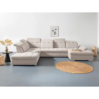 Cotta Wohnlandschaft Polyester U-Form 3-Sitzer Braun