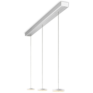 Oligo Decent LED Pendelleuchte mit unsichtbarer Höhenverstellung 3-flammig weiß matt | aluminium gebürstet