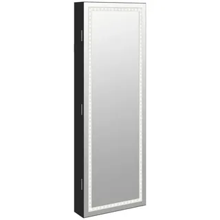 vidaXL Schmuckschrank mit LED-Beleuchtung Schwarz