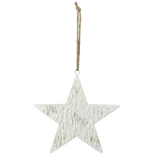finehomegarden Dekofigur Stern Metall Dekostern zum hängen Ø19cm + Ø30cm Advent creme/gold (1 St), Winter Weihnachten Fenster Dekohänger Dekoration 2Größen wählbar weiß Ø 30 cm