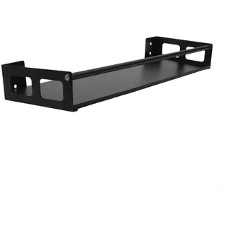 Honseadek Gewürzregal, Organizer, 2540 cm Länge, Edelstahl, Wandmontage, Küchenregal, Schwarz, Silber (Schwarz, 40 cm)