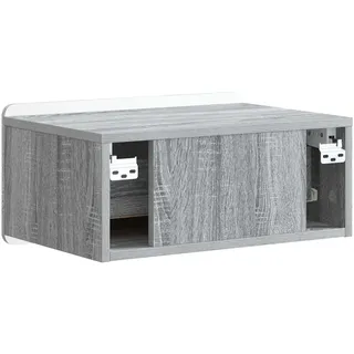 vidaXL Nachtschrank Wandmontierter Nachttisch 49 x 34,5 x 24 cm Grau