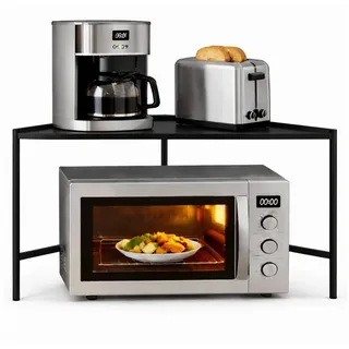 DanDiBo Küchenregal Mikrowellenregal Eckregal Küche Arbeitsplatte 72x72 cm Schwarz 96688