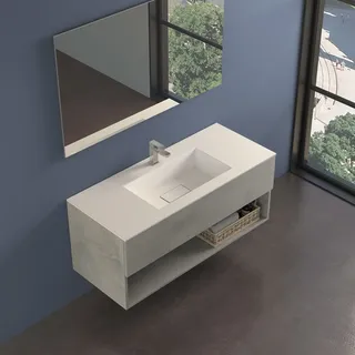 progettobagno Evo 54 Lago Uno Waschtisch mit Unterschrank  120 cm MB54E120LAPHIDC7, Badmöbel,