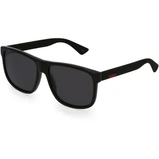 Gucci GG0010S Unisex-Sonnenbrille Vollrand Quadratisch Kunststoff-Gestell, schwarz