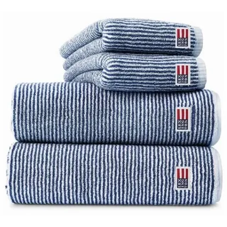 Lexington Badetücher Handtuch Orignal Weiß Navy Blau gestreift (30x50cm)