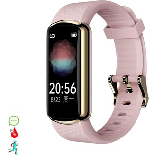DAM Intelligentes Armband D4 mit Spannungsüberwachung und O2, Verschiedene Sportmodi, App-Benachrichtigungen, 6 x 1,2 x 2,2 cm, Farbe: Rosa, Normal
