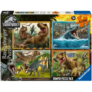 Ravensburger Kinderpuzzle 4x100 Teile - Jurassic Park - Willkommen in der Jurassic World