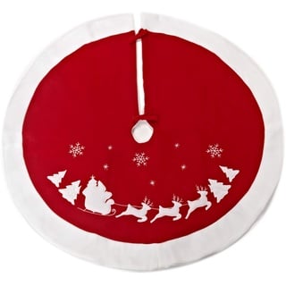 Heitmann Deco runde Filz-Baumdecke - Schutz vor Tannennadeln - Tannenbaum-Unterlage mit Weihnachtsmotiv - rot, weiß