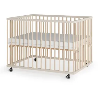 Sämann – make a difference. Laufgitter, Natur, Sand, Holz, Echtholz,Buche, 100x74x75 cm, Babymöbel, Laufstall Baby