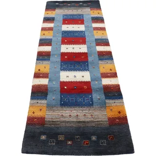 carpetfine Gabbeh Don, Läufer", Multicolor 80x300 cm | Moderner Teppich für Wohn- und Schlafzimmer