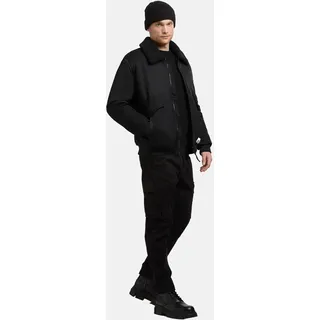 Bomberjacke KHUJO "Ground", Herren, Gr. L (52), schwarz, Obermaterial: 100% Nylon. Innenfutter: 100% Nylon. Kunstfell: 100% Polyester. Wattierung: 100% Polyester, weit hüftbedeckend, hoch geschlossener Ausschnitt, weit Rippstrickbündchen, Jacken Bomberjacke, Weite Herren Winterjacke mit abnehmbarem Kunstpelz-Besatz