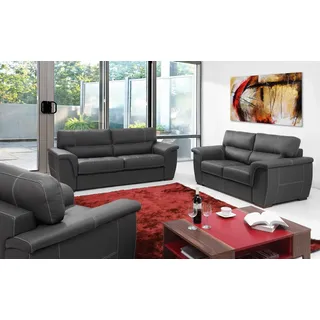 Leder Design Couch Polster Sitz Garnitur Sofa Garnituren 2+1 Leder Set Sofas Neu