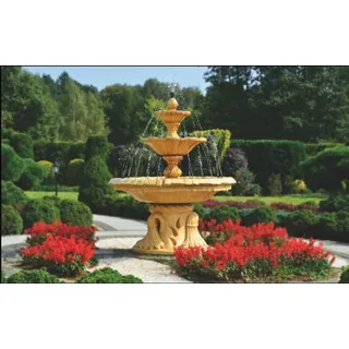 JVmoebel Gartenbrunnen Handgefertigter Zierbrunnen aus Stein für den Garten, (1 tlg), Made in Europa weiß