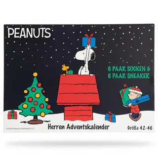 sockswear gmbh Adventskalender Peanuts Herren Socken 12 Paar 42-46 Schwarz