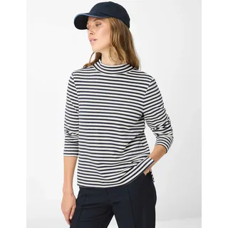 Sweatshirt BRAX "Style BILLY L", Damen, Gr. 46, dunkelblau, 70% Viskose, 25% Polyester, 5% Elasthan, Sweatshirts Sweatshirt