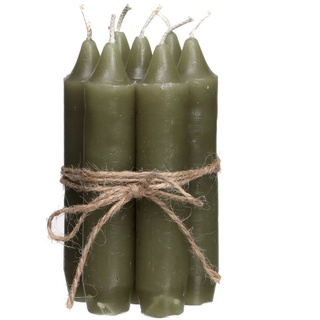 Annastore Spitzkerze 7-tlg. Set Kerzen H 11 cm - Stabkerzen für Flaschen und Vasen grün