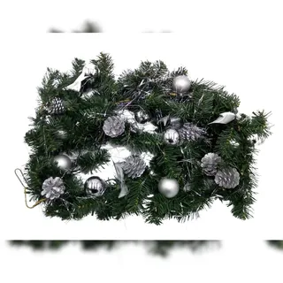 LED Tannengirlande 270cm Weihnachtsdeko Weihnachtsgirlande Girlande Türgirlande  silber