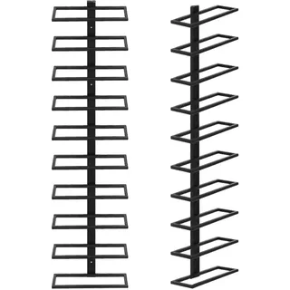 2 x Flaschenhalter aus Metall, Weinregal, Wandregal, für 10 Flaschen, Keller, Resto, Haus, Weinkeller, 116 cm, Schwarz