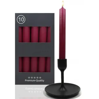Candelo Tafelkerze 10er Set Tafelkerzen - Weinrot - 18,5cm 7,5 Std Brenndauer, 10er Set Tafelkerzen - 18,5cm 7,5 Std Brenndauer - Ohne Duft rot
