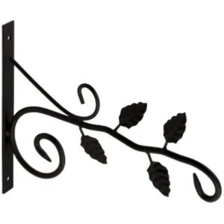 Gedotec Metall Pflanzen-Halterung | Balkon Deko Blume aus Stahl | Blumenampel-Halter Schwarz Rustikal | Gartendeko für Hängeampeln | Pflanzen Schrauben Aufbewahrung