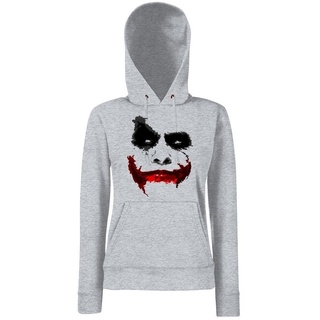 Youth Designz Kapuzenpullover Joker Clown Damen Hoodie Pullover mit trendigem Bösewicht Print grau XL