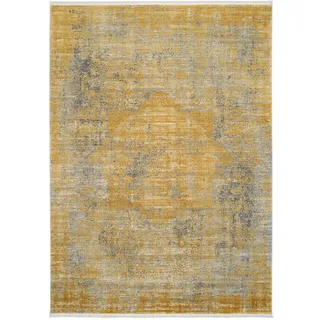 Dieter Knoll Webteppich Tesoro, Gelb, Textil, Abstraktes, rechteckig, 67x130 cm, Oeko-Tex® Standard 100, für Fußbodenheizung geeignet, pflegeleicht, Teppiche & Böden, Teppiche, Webteppiche