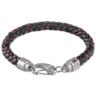 Tommy Hilfiger Armband Schmuck Edelstahl Armschmuck Lederarmband, mit Emaille blau|braun|rot