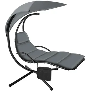 Tectake Elaria Hängeliege 195 x 132 x 197 cm Grau