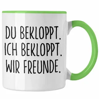 Trendation Tasse Trendation - Beste Freunde Tasse Geschenk Beste Freundin Freund Kaffeetasse Geschenkidee BFF Allerbeste Freundin Spruch Geburtstag Freundinnen grün