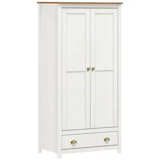 Möbilia Drehtürenschrank Greta 91 x 185 x 54 cm Weiß/Braun