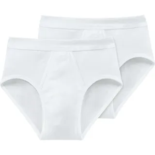 SCHIESSER Essentials white sports briefs with a fly L 2er Pack