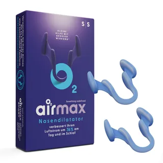 Airmax Nasenspreizer - Nasenöffner - 76% mehr Luft durch die Nase - Anti schnarch Nasendilatator - Besser atmen, Besser schlafen - Freie Nasenatmung - Zwei Stücks klein blau*