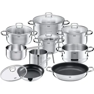 Silit Topf-Set Toskana Topfset 10-teilig,Kochtopf Set+Glasdeckel,Induktionskochtöpfe, Edelstahl (Töpfeset, Induktionstöpfe, Töpfe, Topf Set, 10...