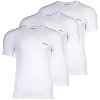Hugo T-Shirt mit Label-Print im 3er-Pack, Weiss, L