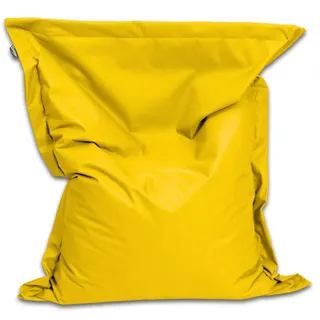 BuBiBag Sitzsack 100x70 cm mit Füllung – Handgefertigt – Bean Bag Indoor & Outdoor – Bodenkissen Liegekissen Kinder & Jugendliche – wasserabweisend bequem – Gelb