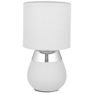 relaxdays Nachttischlampe Nachttischlampe Touch oval, Silber grau|silberfarben