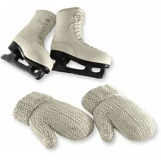 Loberon Anhänger 4er Set Collines, weiß | Weihnachten, Winter, Festtage, Schlittschuhe, Sehr detailreich, Feine Polyresin-Designs, Winterliches Quartett