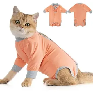 None Katzenbody OP Erholungsanzug Modal Kastration Leckschutz Suit S-Coral