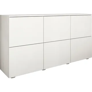 borchardt Möbel Sideboard BORCHARDT MÖBEL "Rova, Kommode Breite 139 cm", weiß (weiß matt), B:139cm H:72cm T:35cm, Holzwerkstoff, Sideboards, Sideboard, Praktische Push-to-open-Funktion, 6 Türen und 3 verstellbare Böden