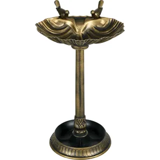 Outsunny Vogeltränke Stehend, Vogelbad aus Kunststoff, frostsicher Vogelbecken, Winterfest Wassertränke für Wildvögel, Wasserschale, Wasserstelle für Garten Terrasse Balkon 49,5 x 38 x 81 cm, Bronze   Aosom