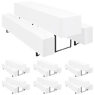 Teruntrue 6er-Sets Biertischhussen Bierbank-Auflage,Weiß Biertisch und Bankgarnitur Husse für 50x220cm Tischbreite für Festzeltgarnituren Bierbank Hussen(Weiß, 6 Packungen)